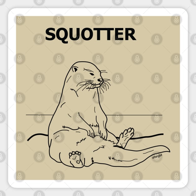 Squotter, Black on Tan Magnet by otterglot